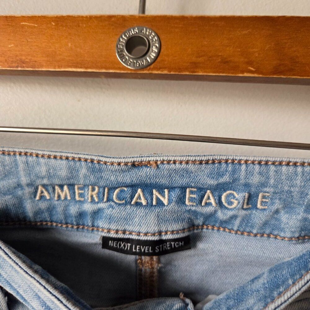 EUC AMERICAN EAGLE OUTFITTERS NEXT LEVEL STRETCH HI RISE JEGGING RIPPED SIZE 4 R - Picture 11 of 16